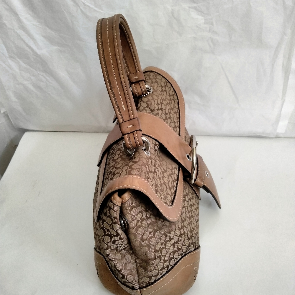 Vintage Coach  Leather canvas monogram Small Handbag - Picture 3 of 16